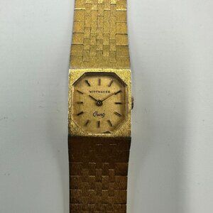 Vintage Wittnauer Watch Women Gold Tone Manual Wind Not Working Parts or Repair